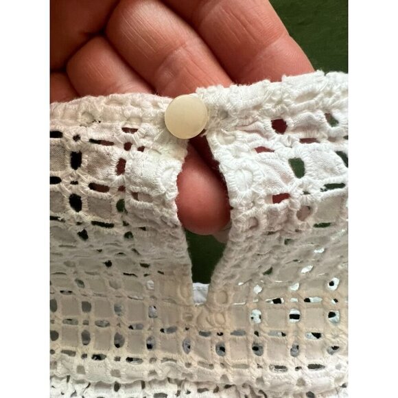 J. CREW RUFFLE WOMEN TOP, GREY/WHITE, WORK ATTIRE, WESTERN, COTTAGECORE - Picture 12 of 12